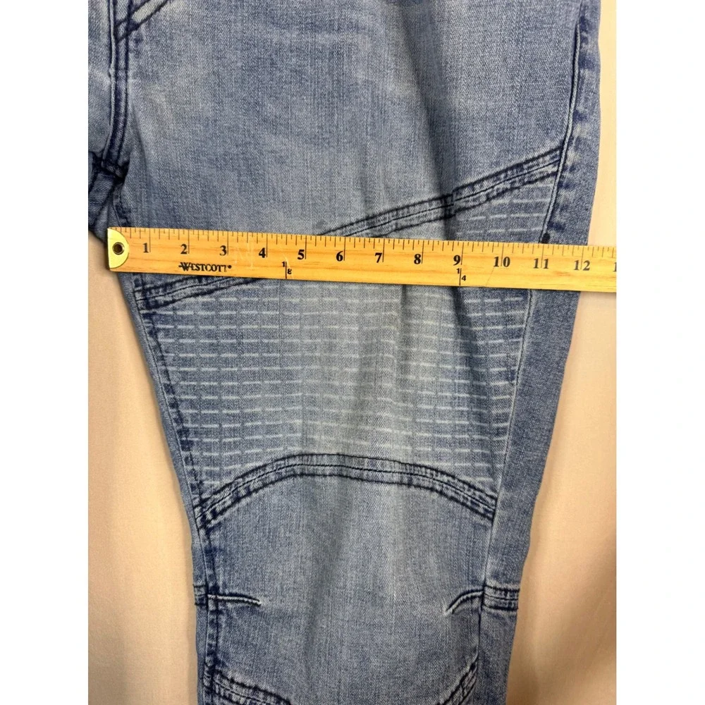 True Religion Rocco Relaxed Skinny Moto Jeans Light Wash‎ Blue Men 44X34